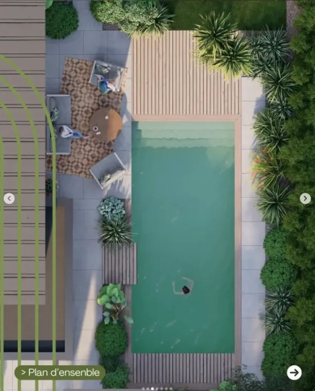 Création piscine avec aménagement terrasse à Montauban-de-Bretagne, Pleumeleuc, Tendance Naturelle