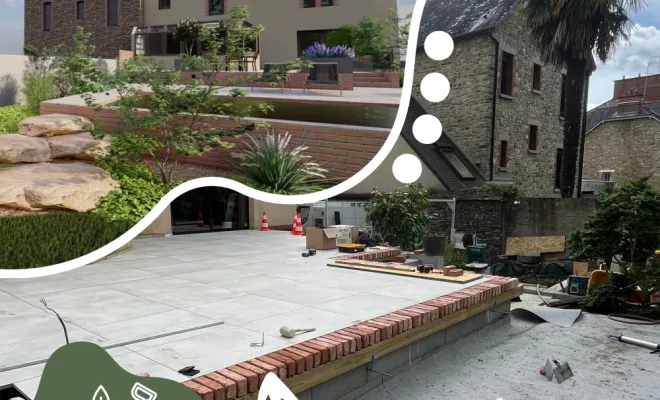 Aménagement d'une terrasse en grès cérame à Rennes