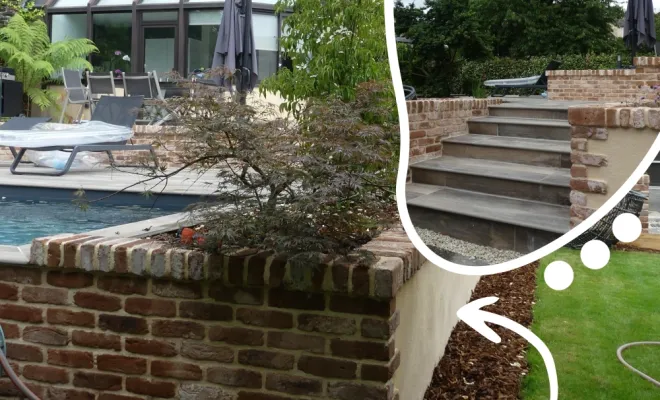 Création d'un muret autour d'une terrasse à Rennes