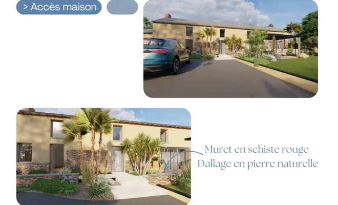 Conception allée en pierre naturelle à Bédée