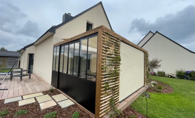 Pergola bois et verrière