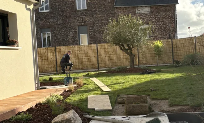 Réalisation de gazon de placage à Pleumeleuc