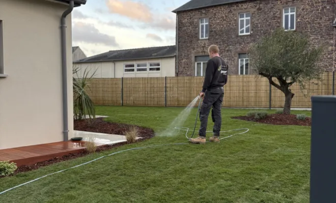 Réalisation de gazon de placage à Pleumeleuc