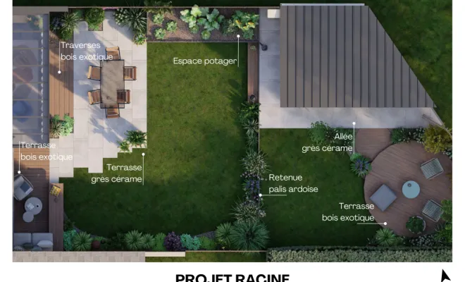 Conception d'un aménagement pour un petit jardin  à Bédée
